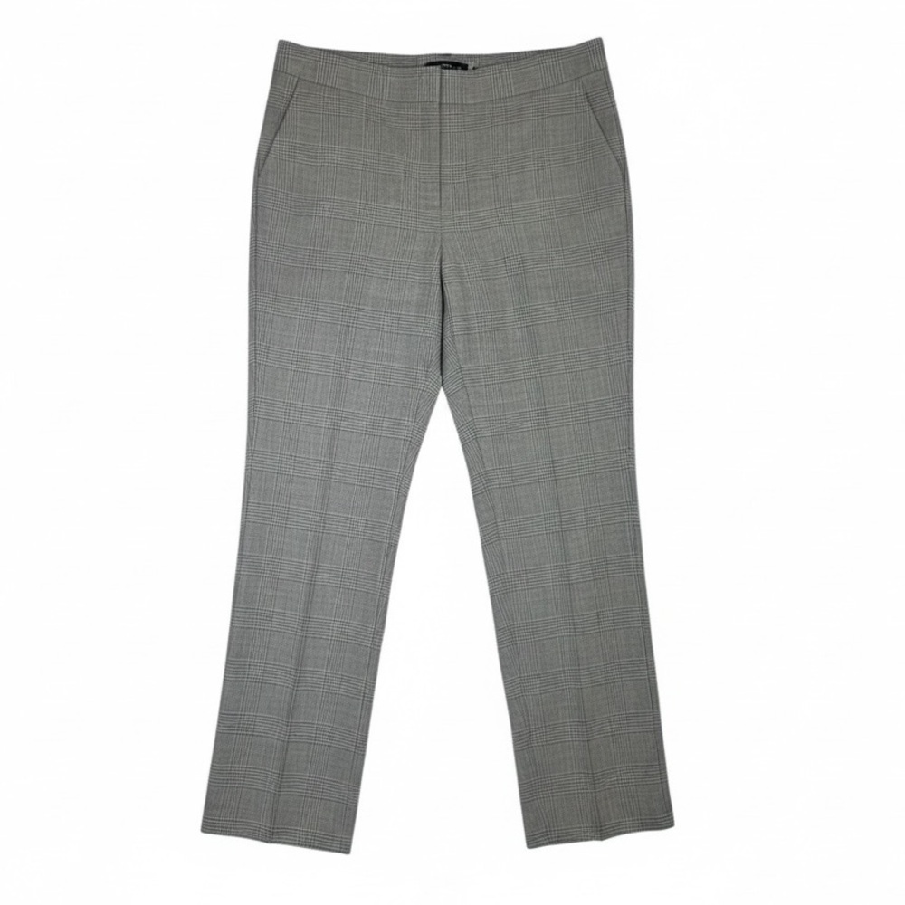 St. John Emma Trousers Dress Pants Sz 10 Career Truffle Brown Plaid NEW Slacks